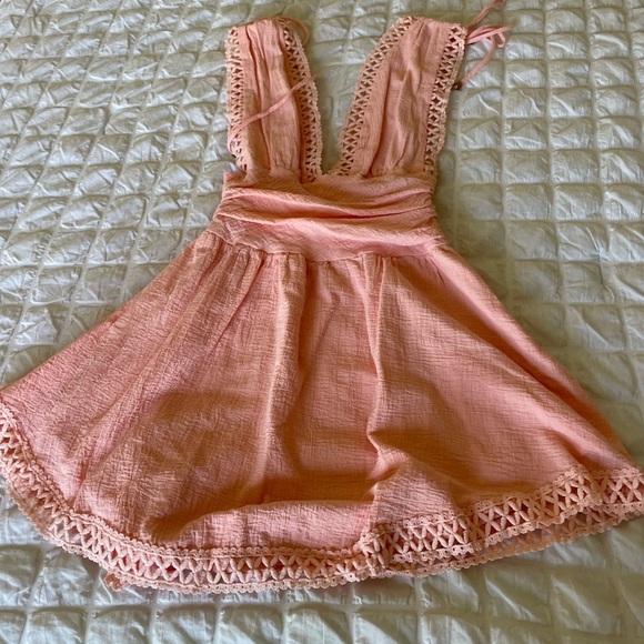 Indikah pink cotton babydoll mini dress - Picture 3 of 8